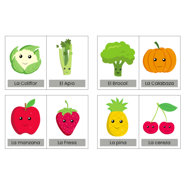 Fruit/ Fruta / Vegetables Spanish/ English - Bundle