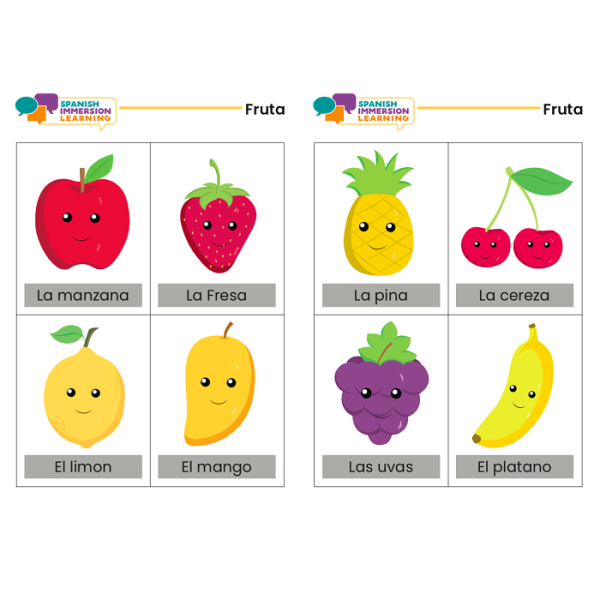 Fruit/ Fruta Spanish/ English - Flashcards - Image 2