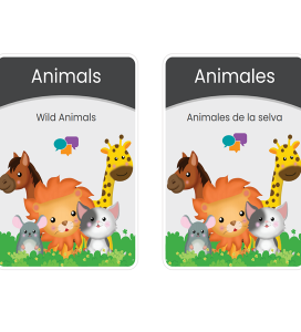 Animales-De la Selva Animals- Wild Animals- Flashcard set Spanish/ English