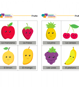 Fruit/ Fruta Spanish/ English – Flashcards